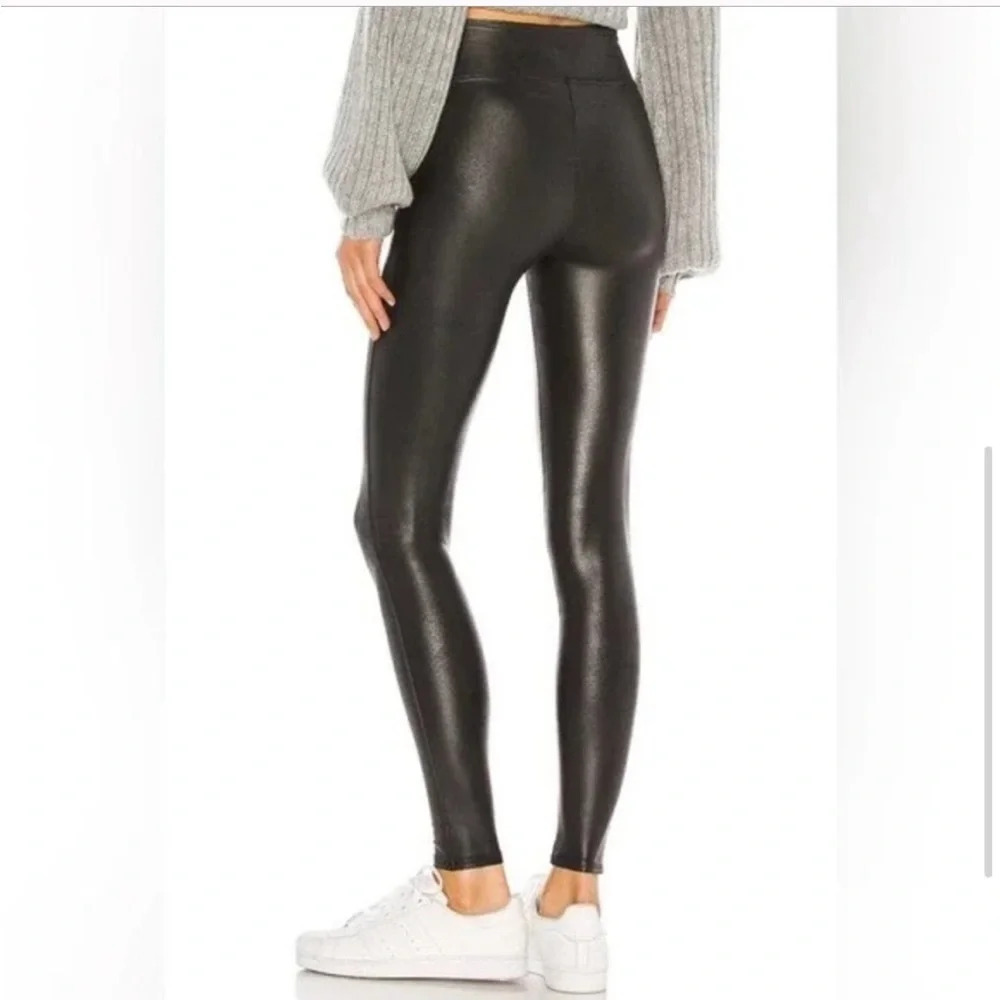 SPANX Women’s Faux Black Leather Leggings NWOT Size Extra Small - Picture 3 of 13